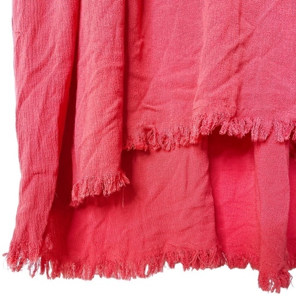 UMGEE NWT Boho V Neck Frayed Hem Dress Size Medium in Coral - Picture 7 of 13